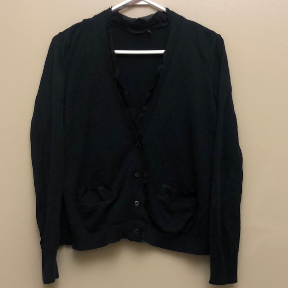 Daisy Fuentes black ribbon button-up cardigan - Picture 2 of 9